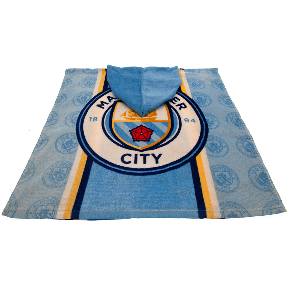 Official Manchester City FC Kids Hooded Poncho