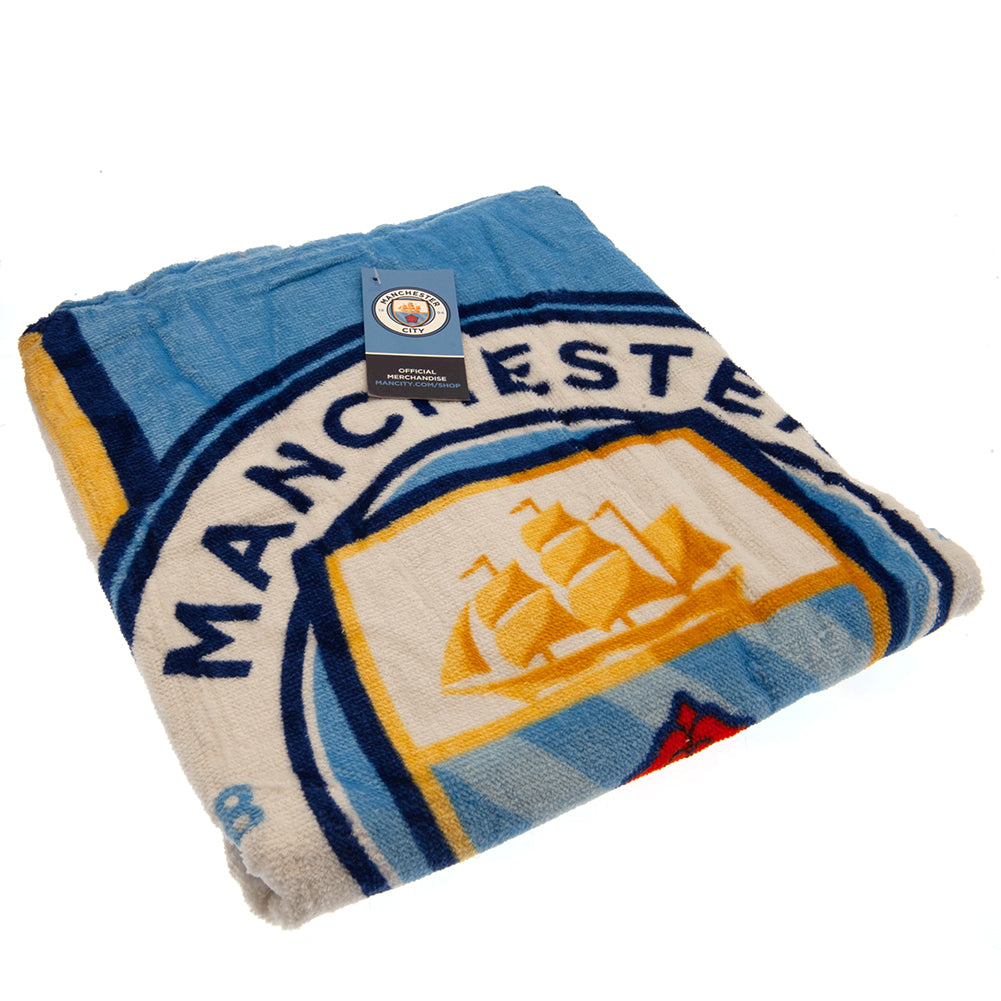 Official Manchester City FC Kids Hooded Poncho