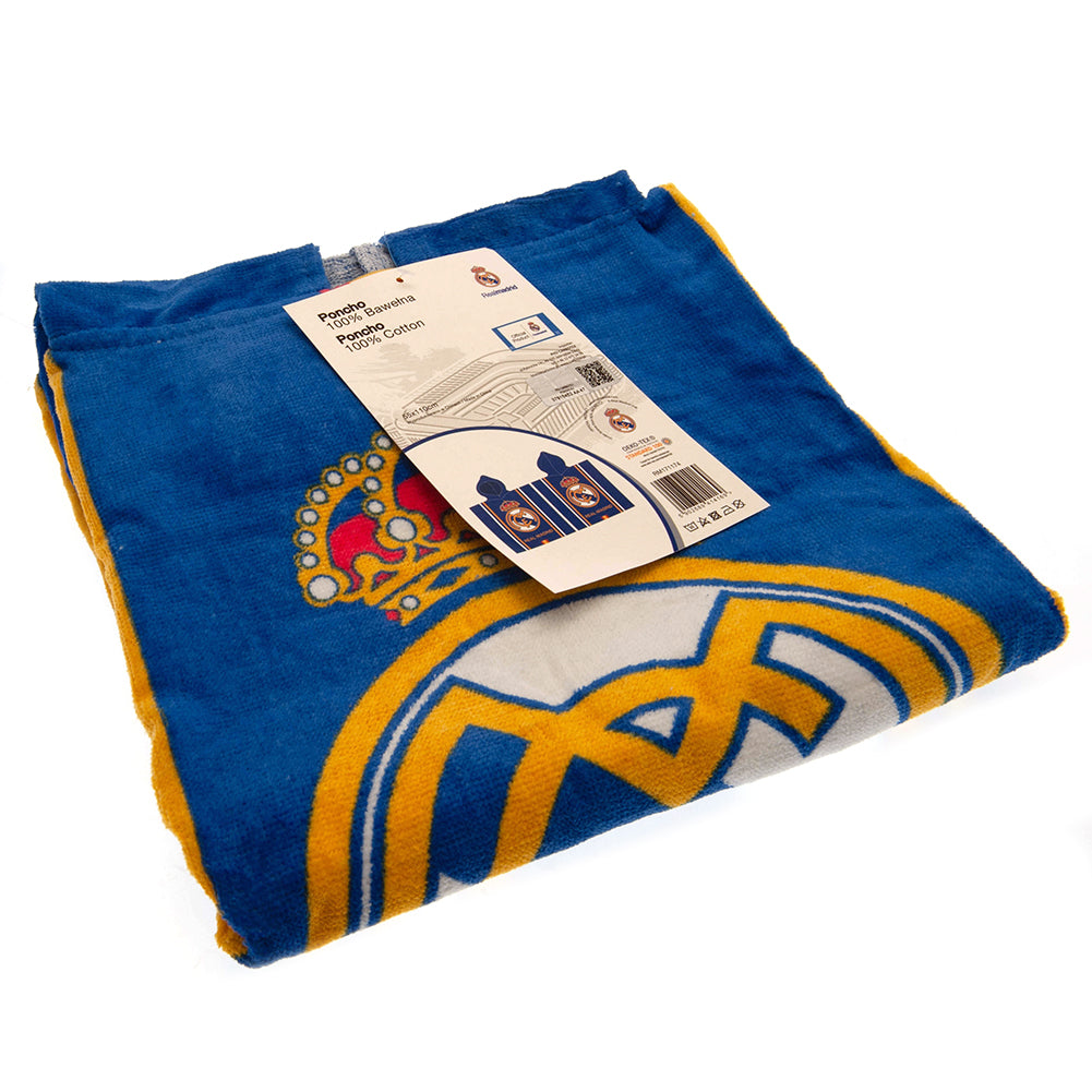 Official Real Madrid FC Kids Hooded Poncho