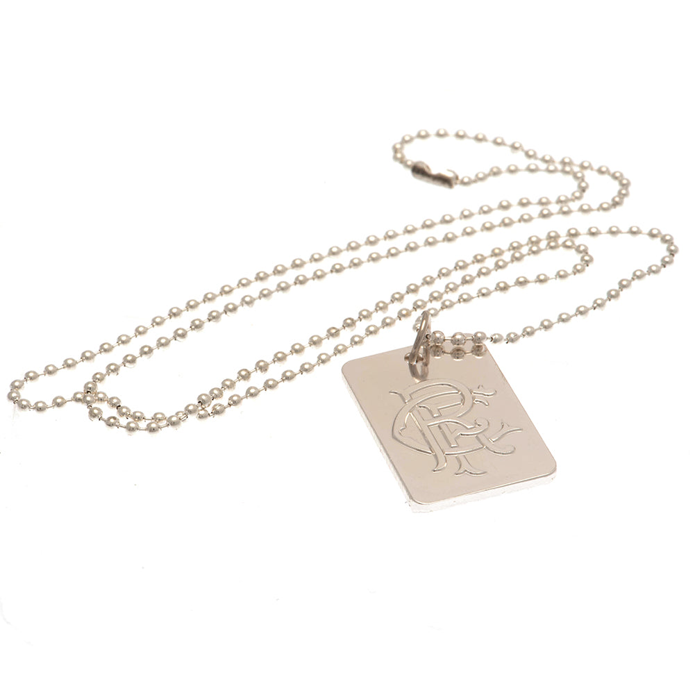 Official Rangers FC Silver Plated Dog Tag & Chain