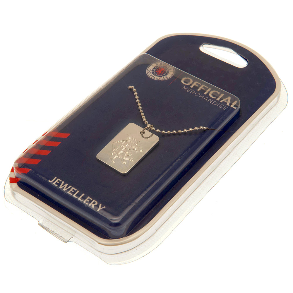 Official Rangers FC Silver Plated Dog Tag & Chain