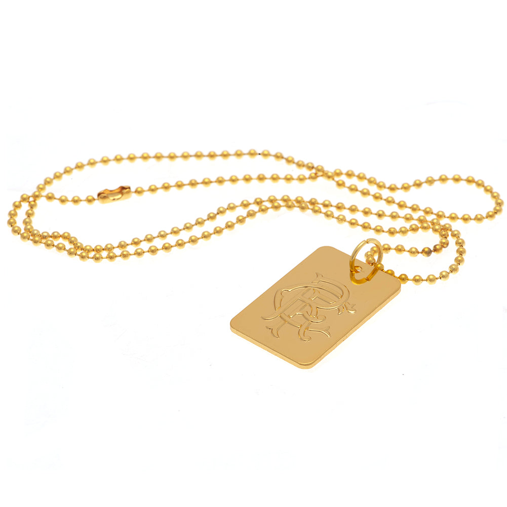 Official Rangers FC Gold Plated Dog Tag & Chain