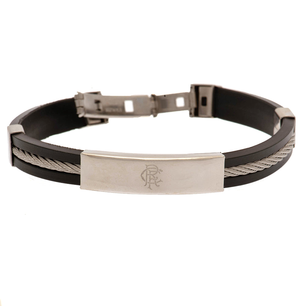 Official Rangers FC Silver Inlay Silicone Bracelet