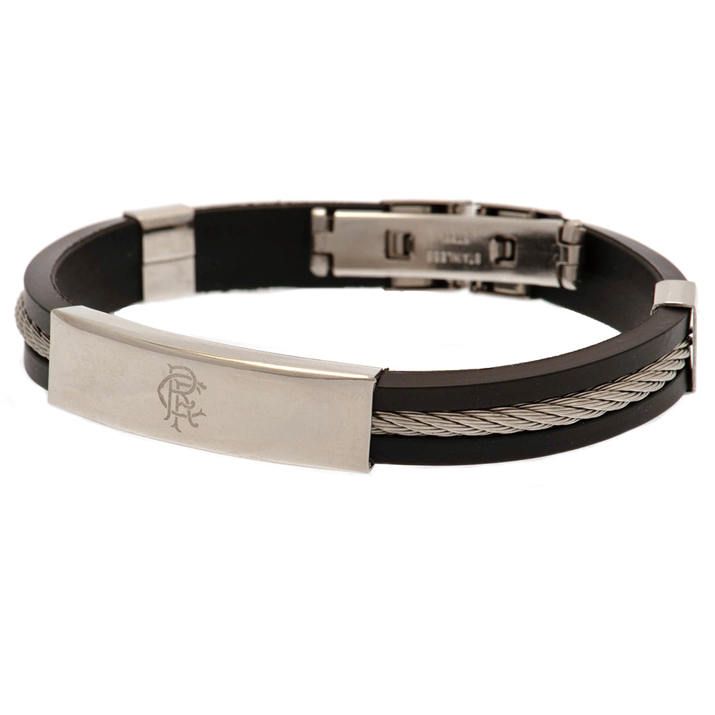 Official Rangers FC Silver Inlay Silicone Bracelet