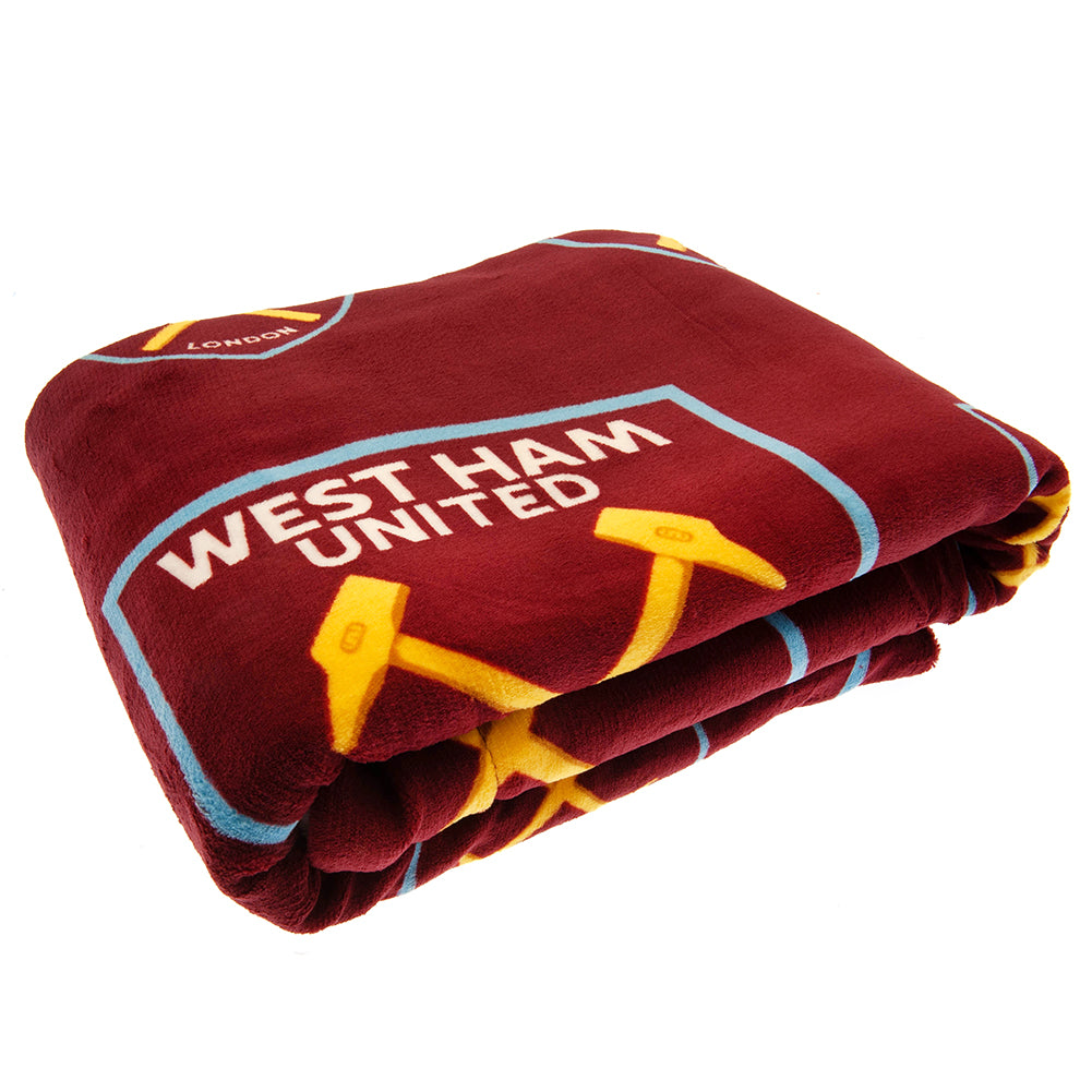 Official West Ham United FC Sherpa Fleece Blanket