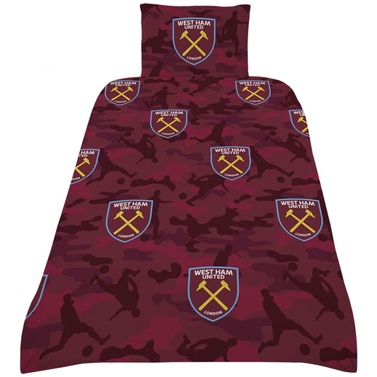 Official West Ham United FC Player Camo Single Duvet Set