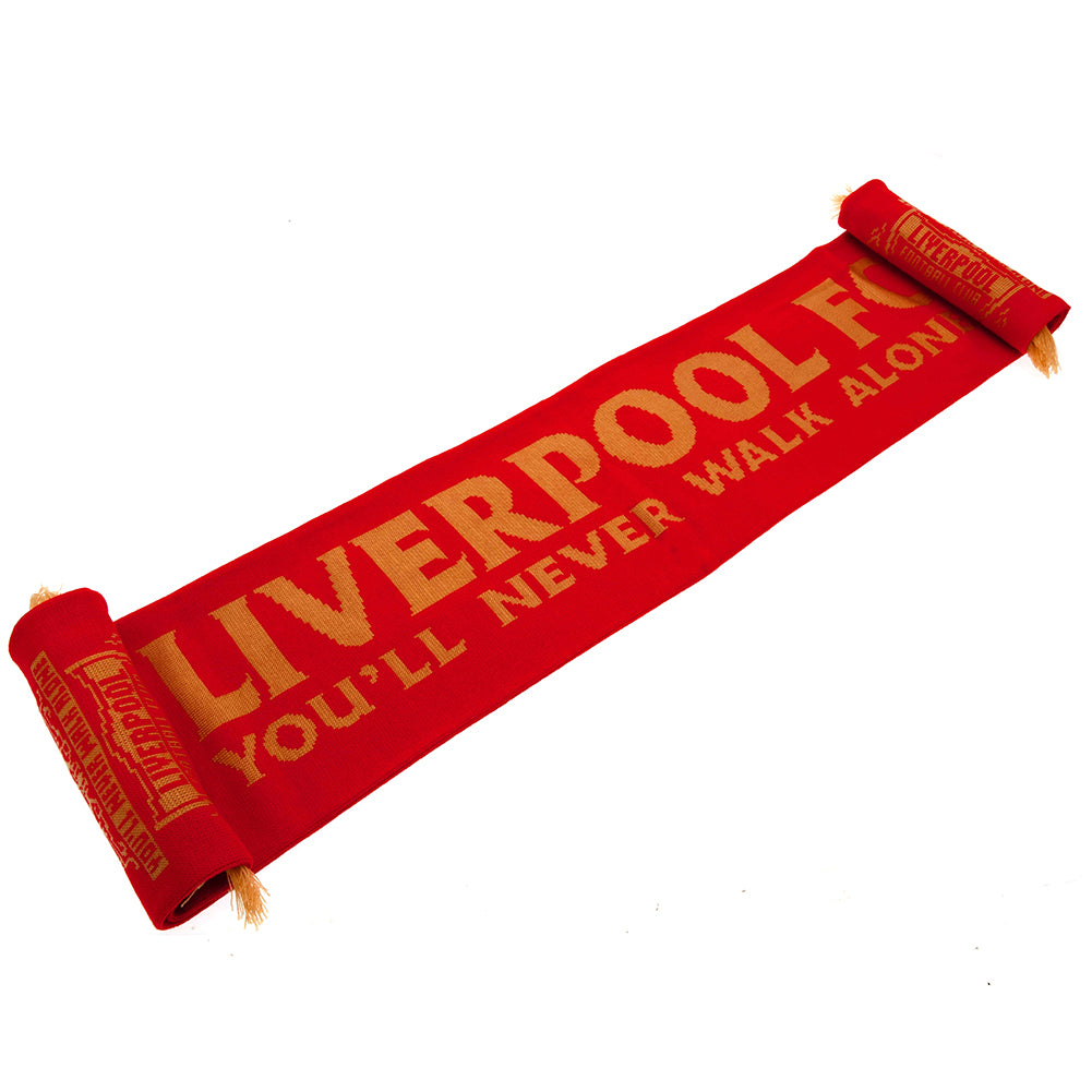 Official Liverpool FC Gold Crest Scarf