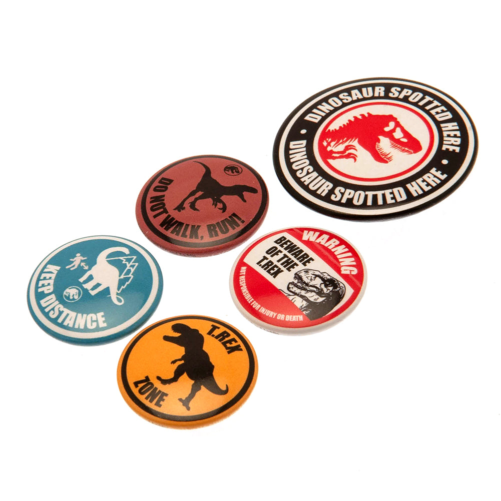 Official Jurassic World Button Badge Set