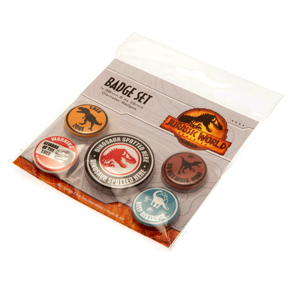 Official Jurassic World Button Badge Set