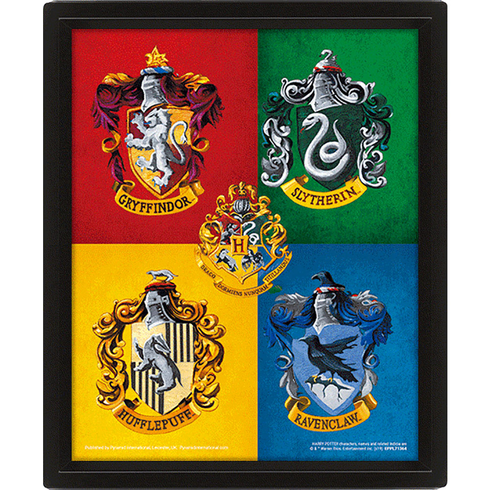 Official Harry Potter Crests Framed 3D Picture