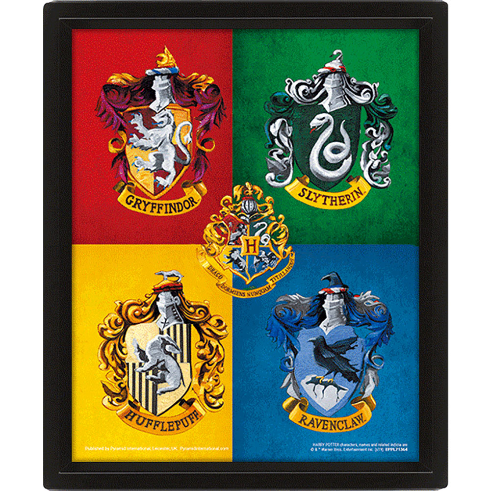 Official Harry Potter Crests Framed 3D Picture