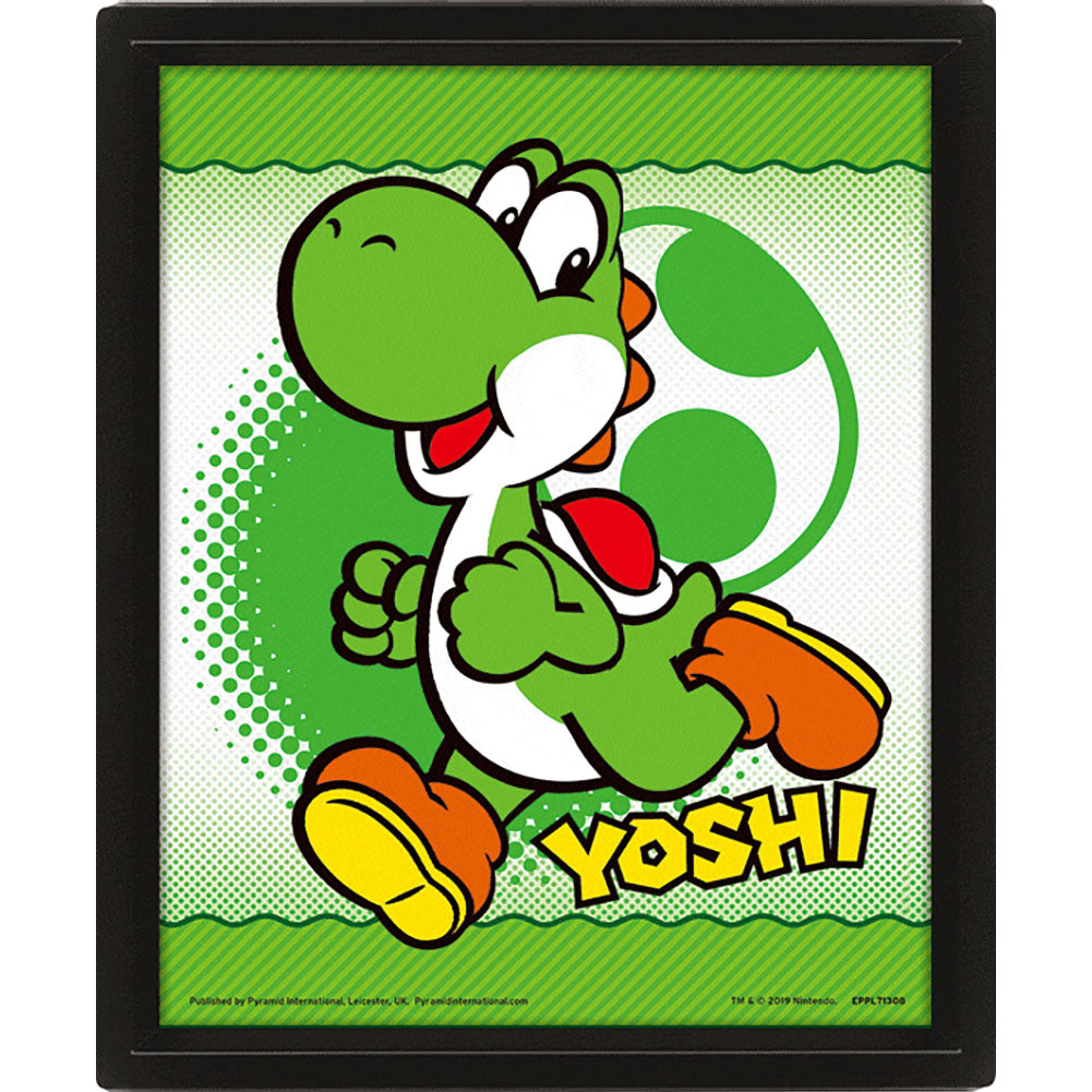 Official Super Mario Yoshi Framed 3D Picture