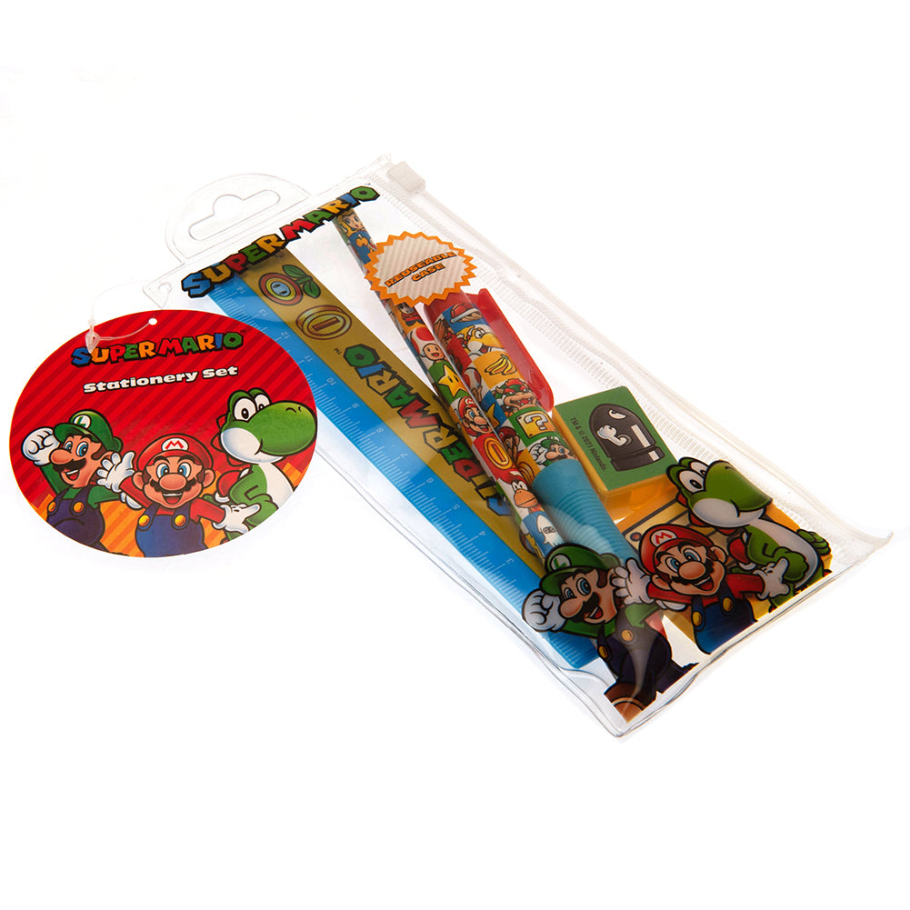 Official Super Mario 5pc Stationery Set Group