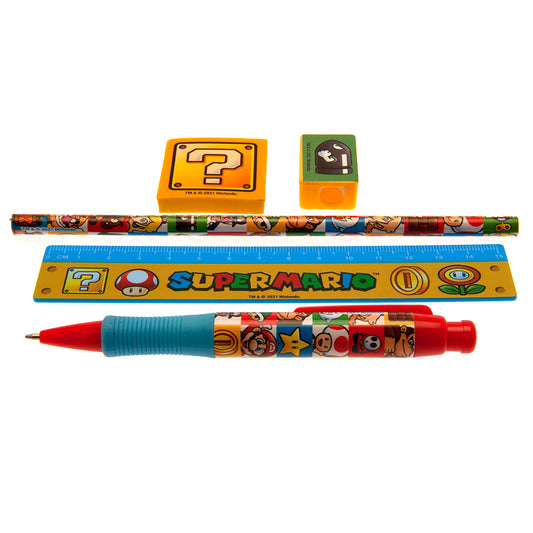 Official Super Mario 5pc Stationery Set Group