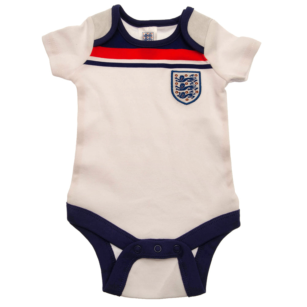 Official England FA 2 Pack Bodysuit 82 Retro 3-6 Mths