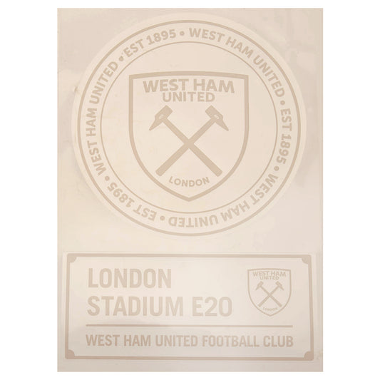 Official West Ham United FC 2pk A4 Car Decal