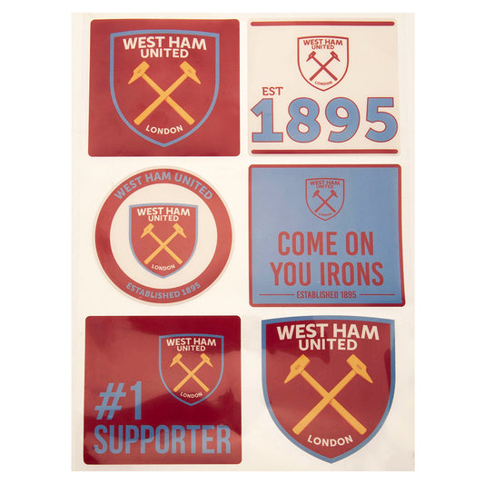 Official West Ham United FC Car Decal Set