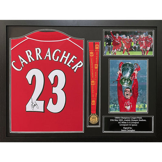 Official Liverpool FC Carragher Signed Shirt & Medal (Framed)