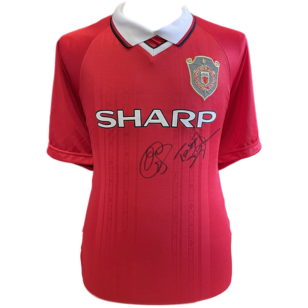 Official Manchester United FC 1999 Solskjaer & Sheringham Signed Shirt