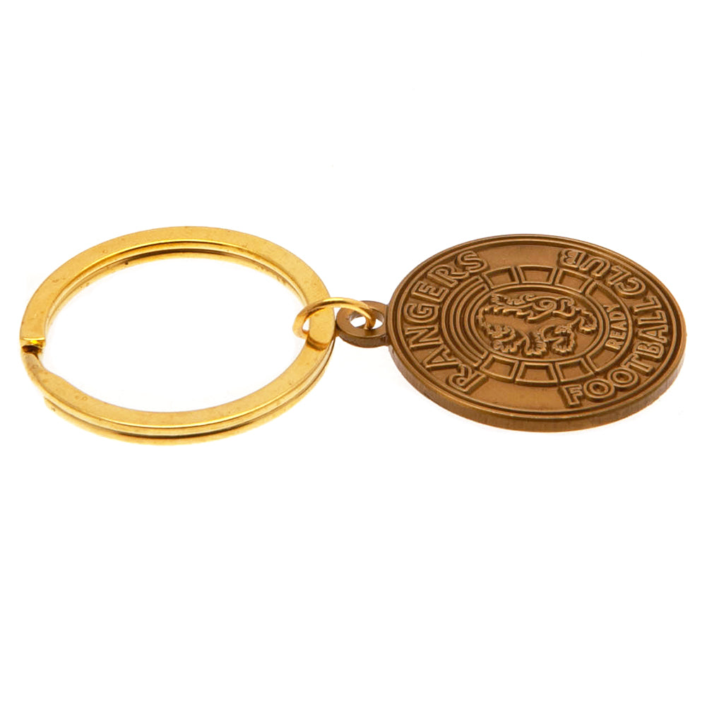 Official Rangers FC Antique Gold Ready Crest Keyring