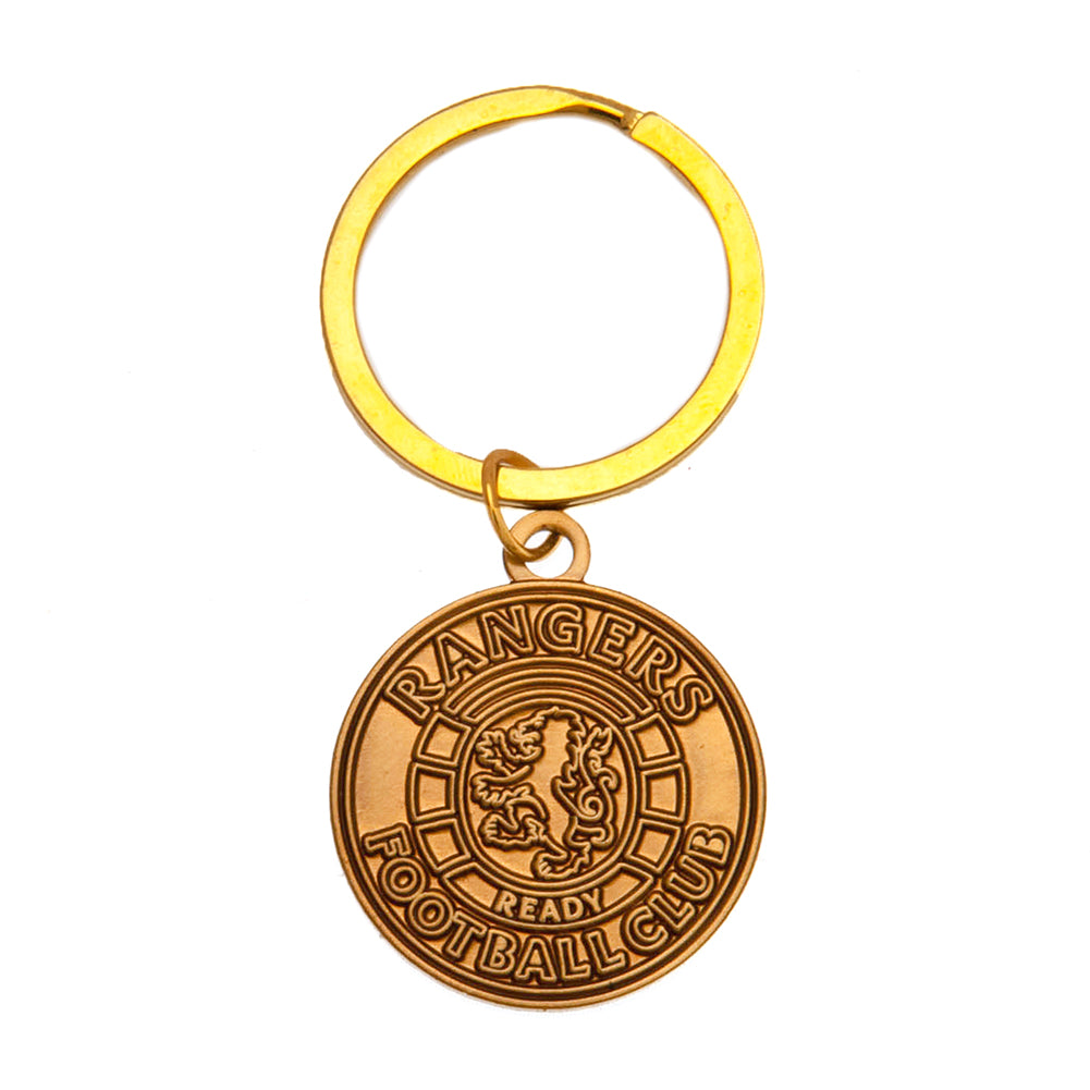 Official Rangers FC Antique Gold Ready Crest Keyring