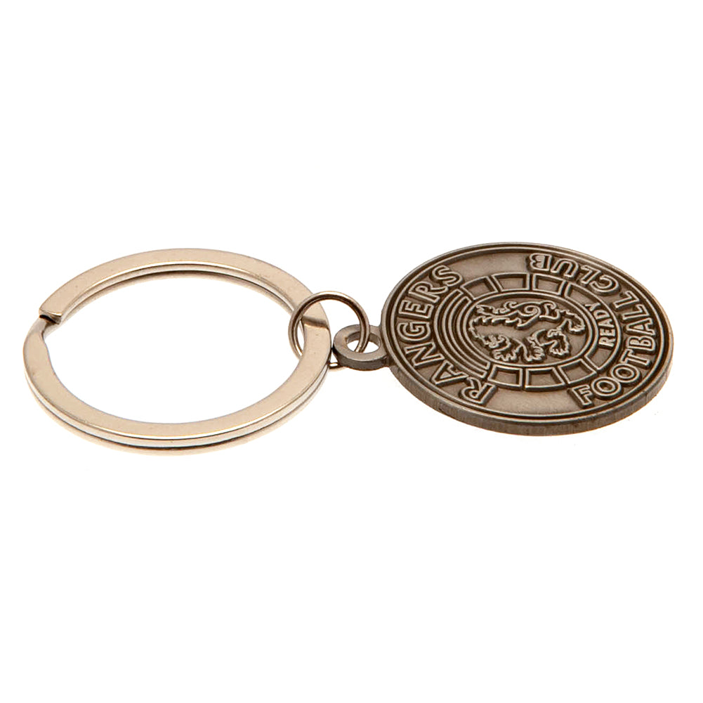 Official Rangers FC Antique Silver Ready Crest Keyring