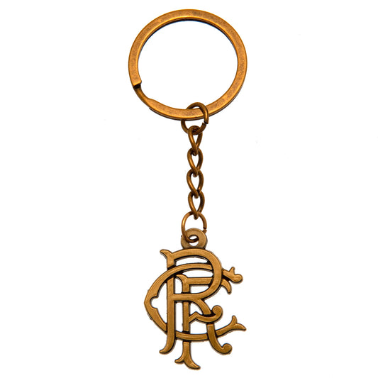 Official Rangers FC Antique Gold Scroll Crest Keyring