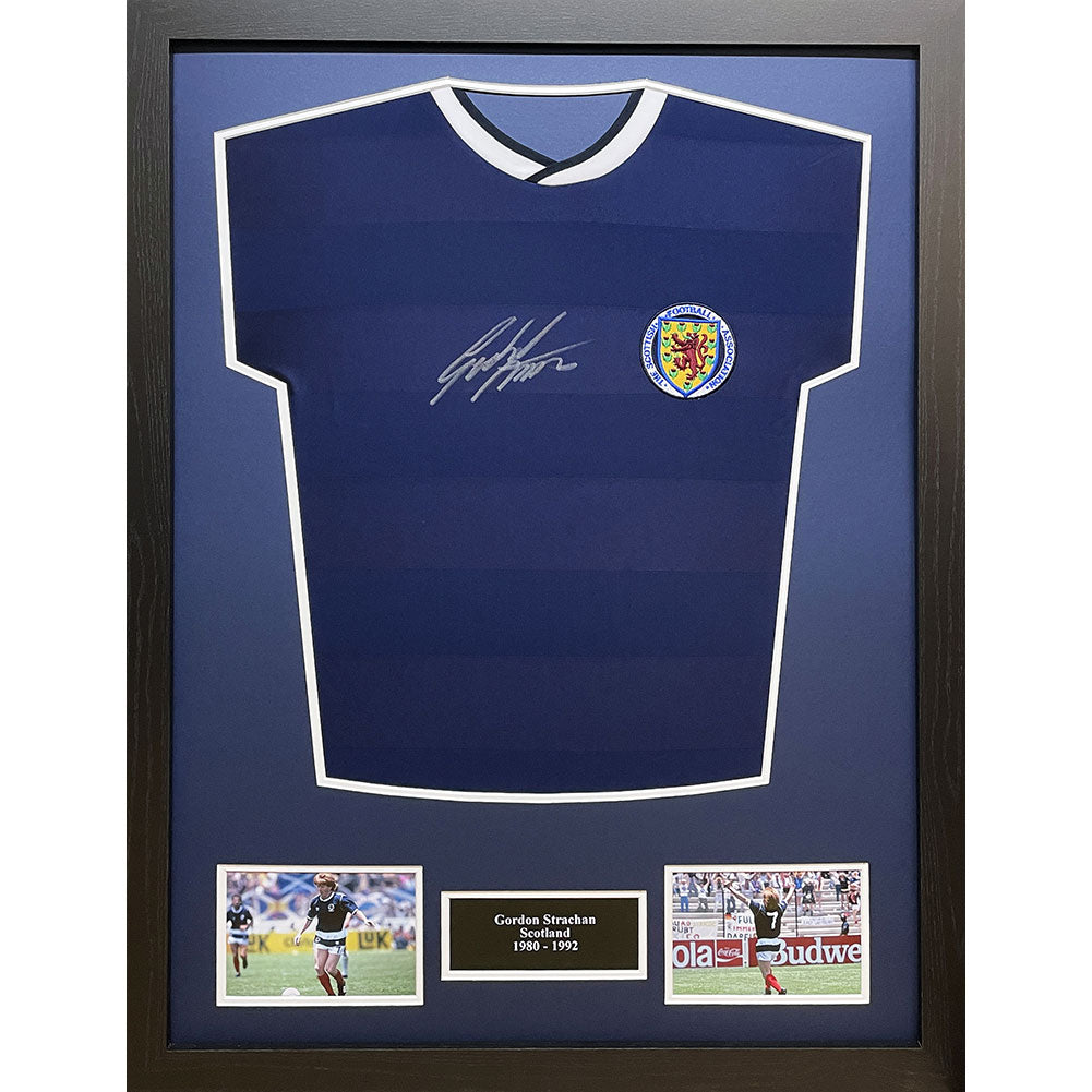 Official Scottish FA 1986 Strachan Signed Shirt (Framed)