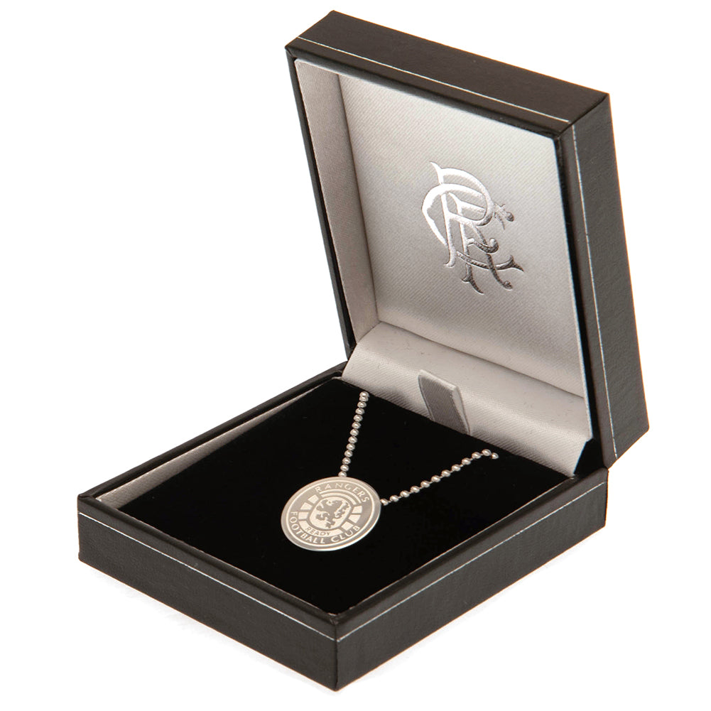 Official Rangers FC Ready Crest Stainless Steel Pendant & Chain