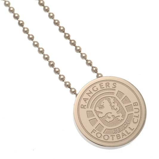 Official Rangers FC Ready Crest Stainless Steel Pendant & Chain