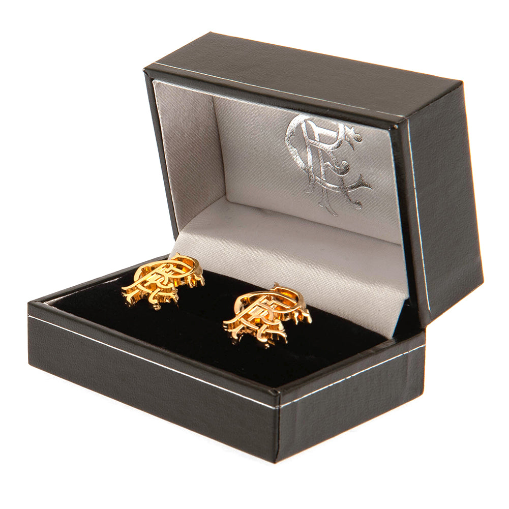 Official Rangers FC Gold Plated Scroll Crest Cufflinks