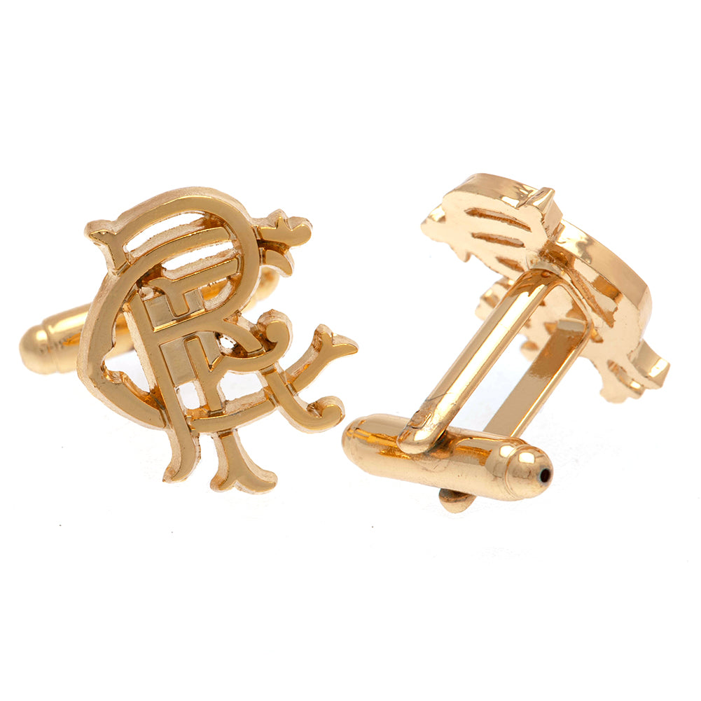 Official Rangers FC Gold Plated Scroll Crest Cufflinks