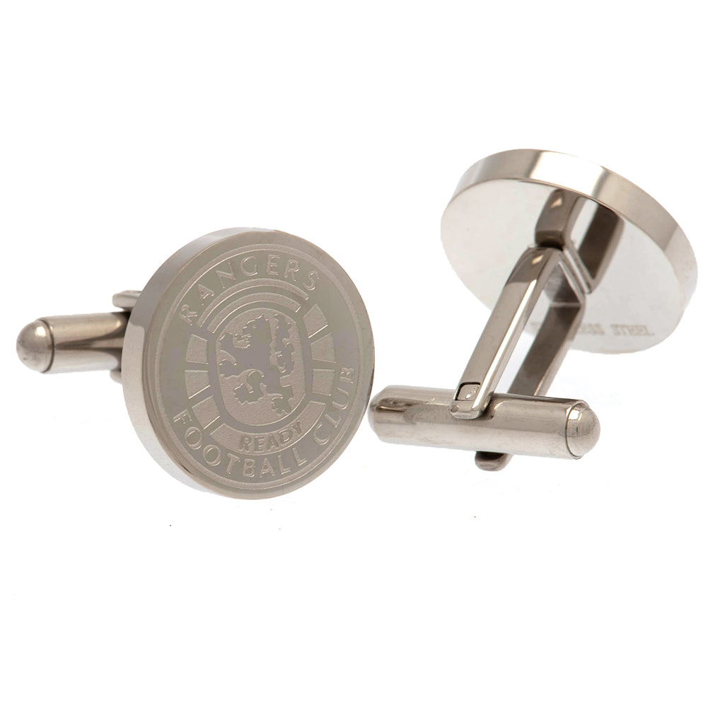 Official Rangers FC Stainless Steel Formed Ready Crest Cufflinks