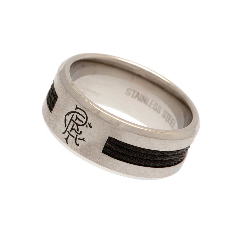 Official Rangers FC Black Inlay Ring Small