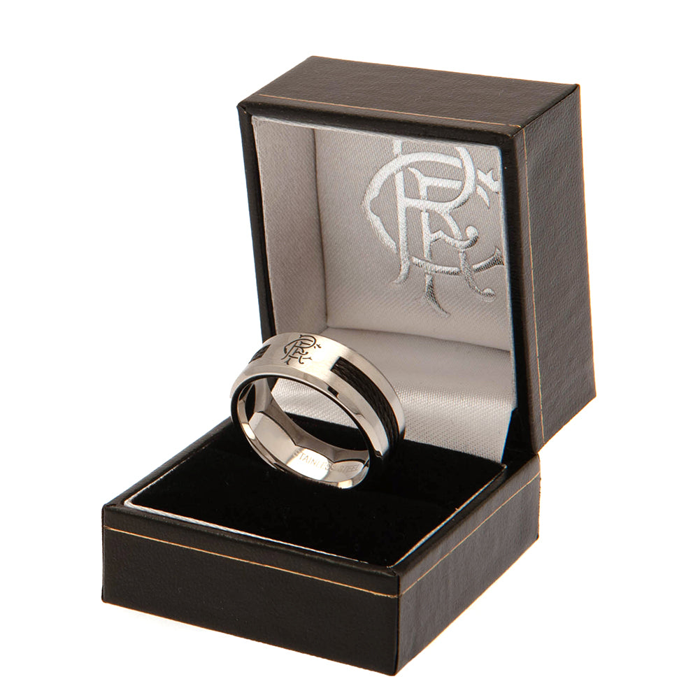 Official Rangers FC Black Inlay Ring Small