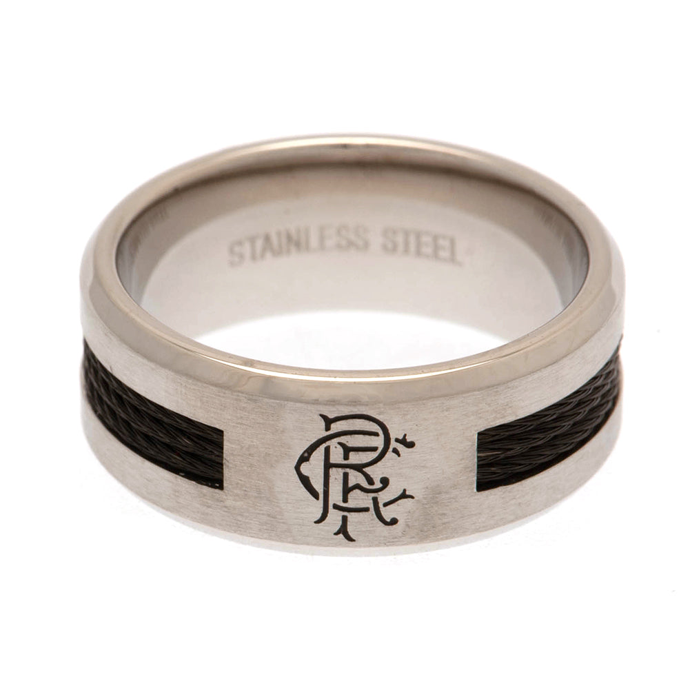 Official Rangers FC Black Inlay Ring Small