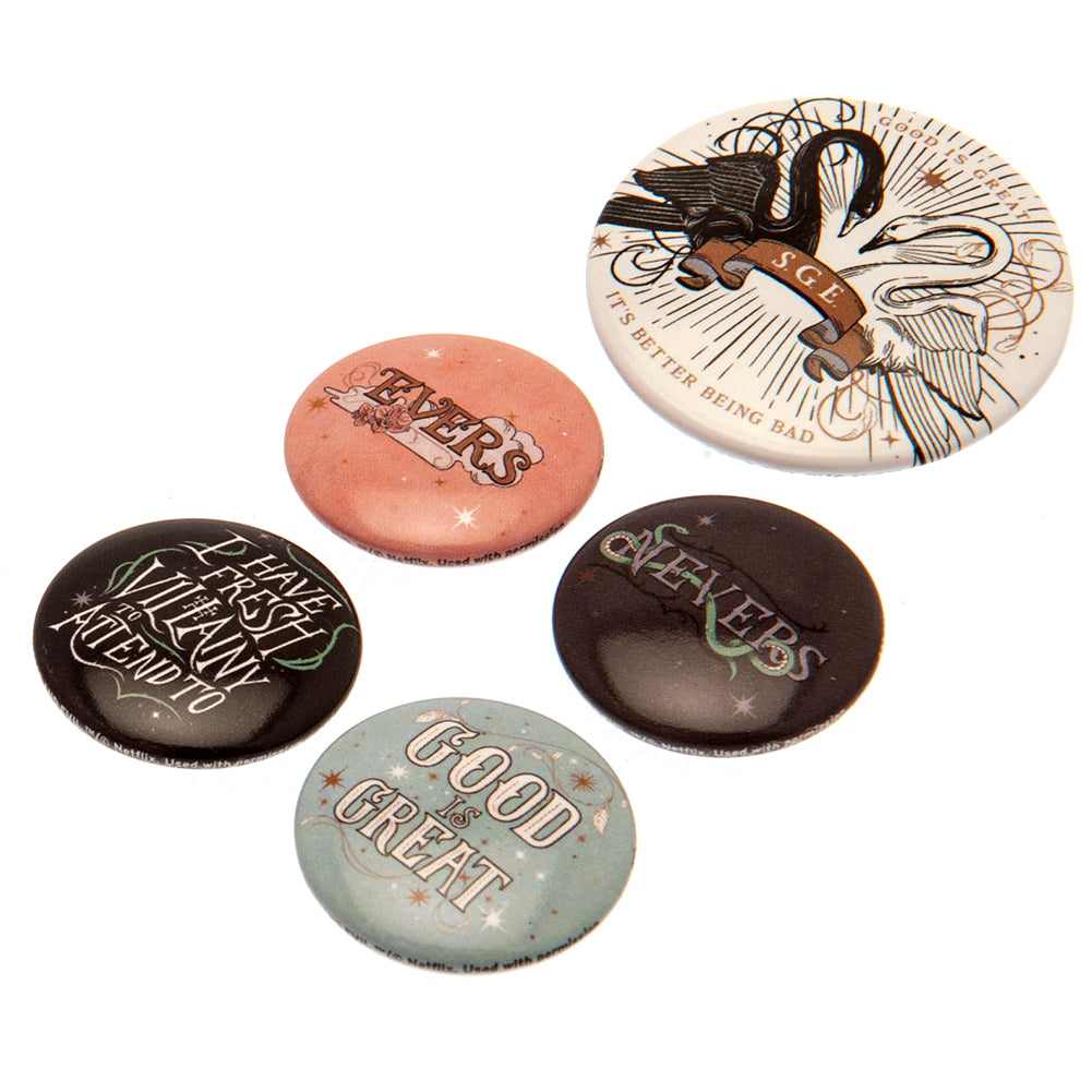 Official The School For Good & Evil Button Badge Set