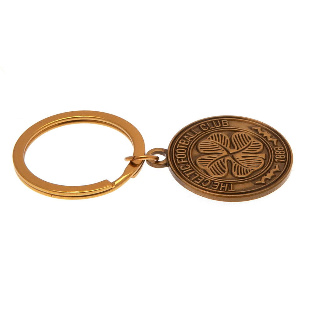 Official Celtic FC Antique Gold Crest Keyring