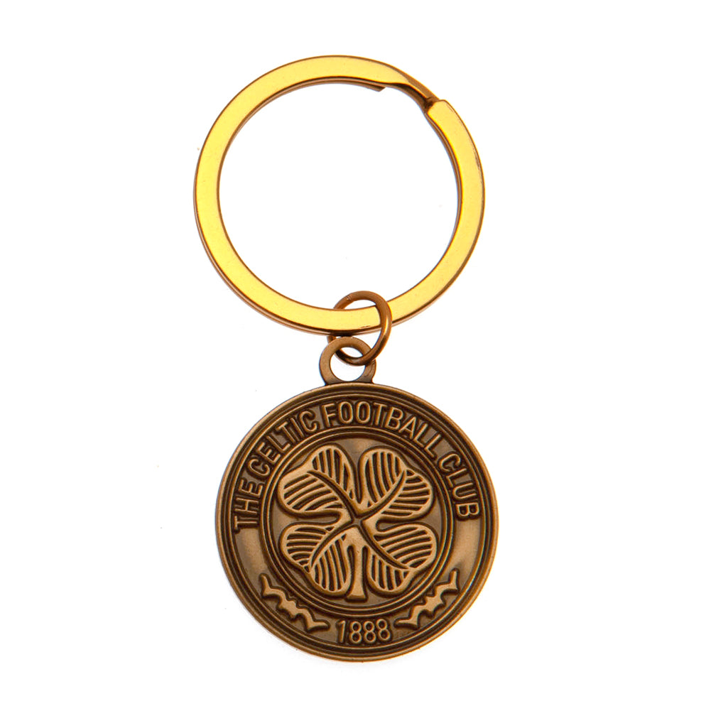 Official Celtic FC Antique Gold Crest Keyring