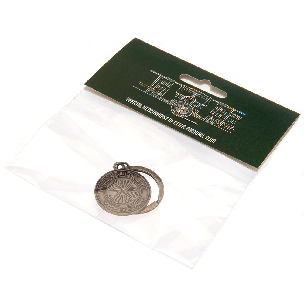 Official Celtic FC Antique Silver Crest Keyring