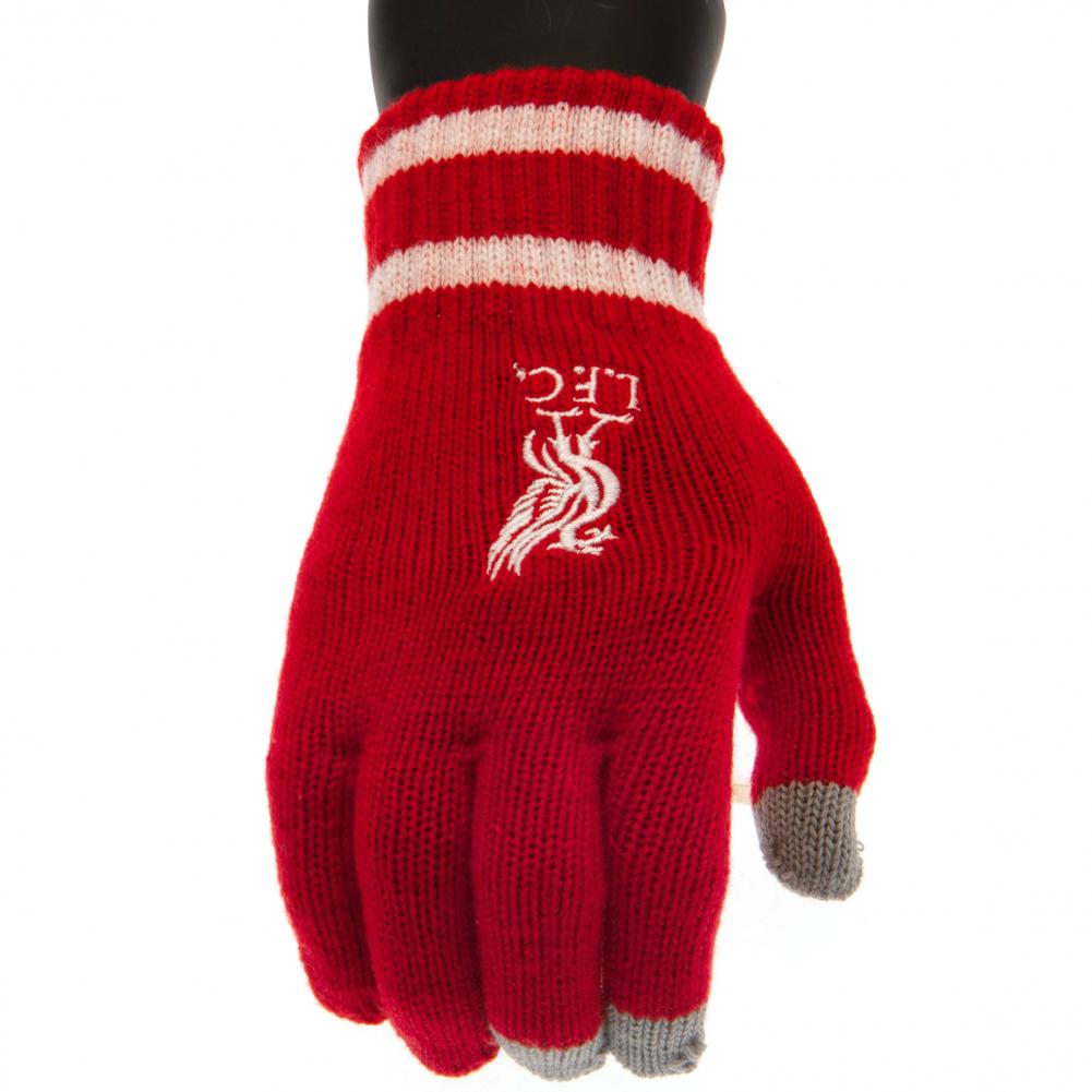 Official Liverpool FC Touchscreen Knitted Gloves Youths RD