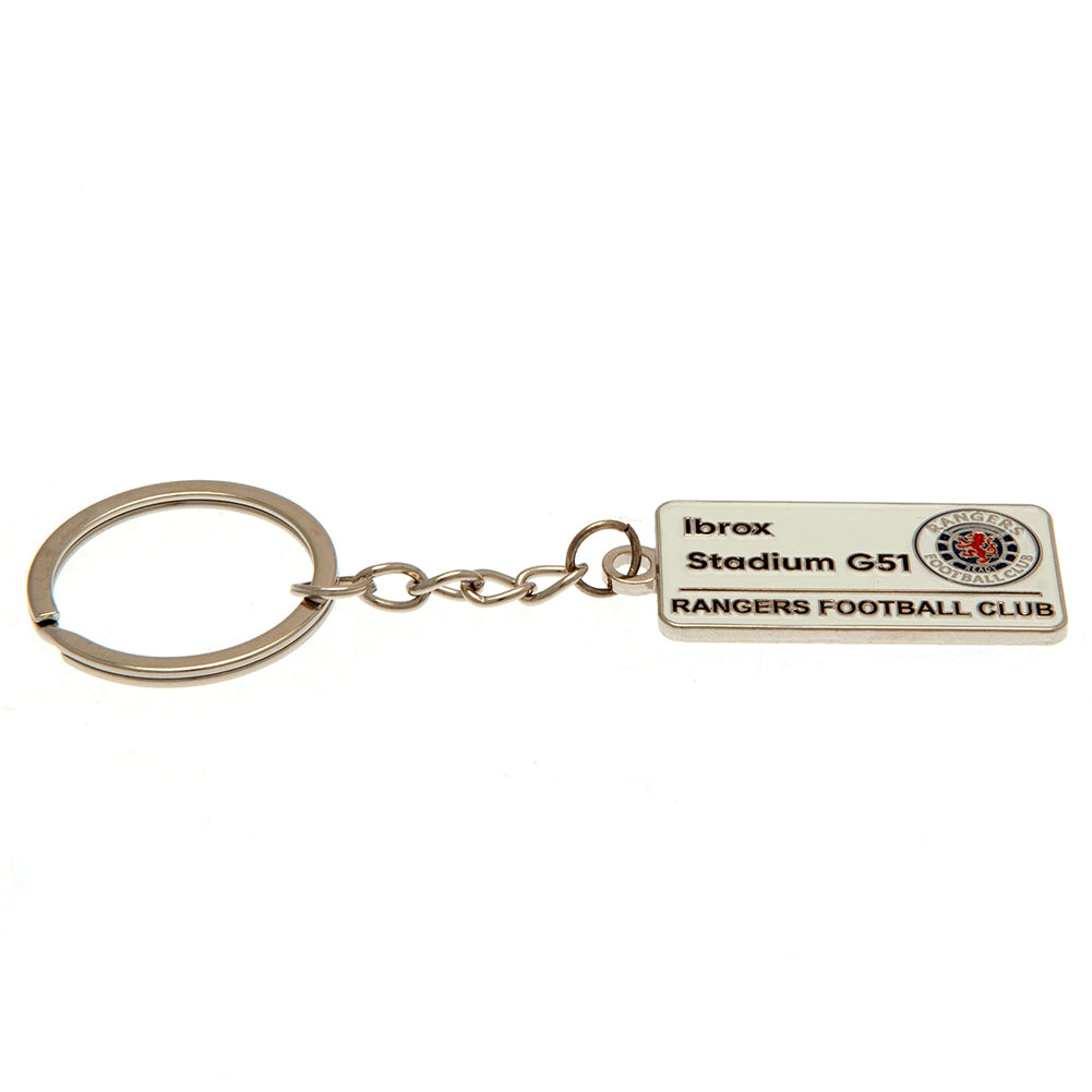 Official Rangers FC Embossed Street Sign Keyring