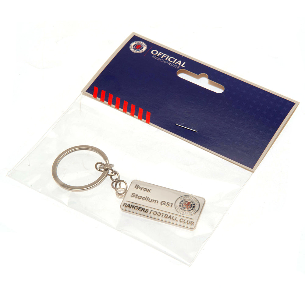 Official Rangers FC Embossed Street Sign Keyring