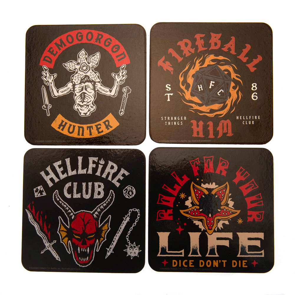 Official Stranger Things Coaster Set Hellfire Club