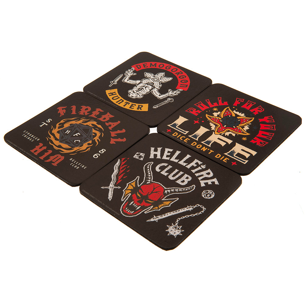 Official Stranger Things Coaster Set Hellfire Club