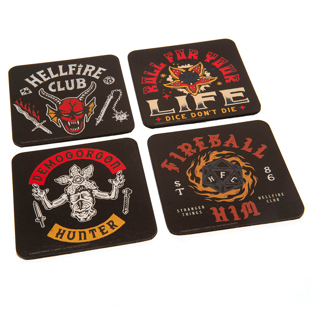 Official Stranger Things Coaster Set Hellfire Club