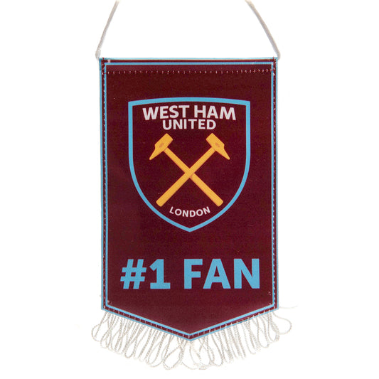 Official West Ham United FC No.1 Fan Mini Pennant