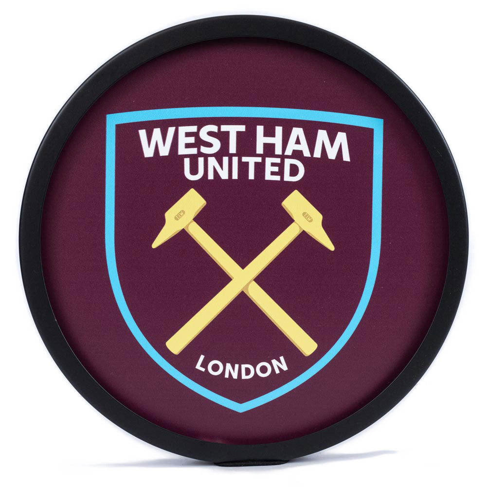 Official West Ham United FC Metal LED Logo Sign