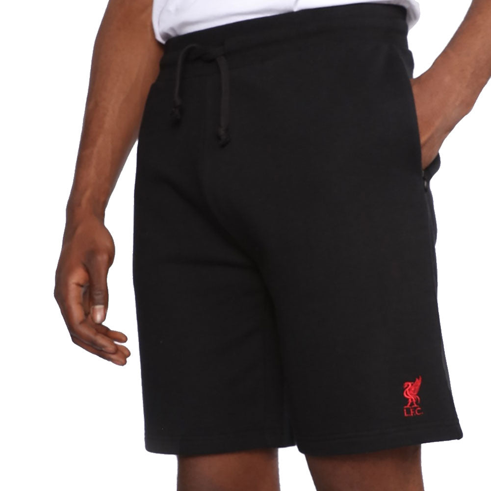 Official Liverpool FC Sweat Shorts Mens Black Small