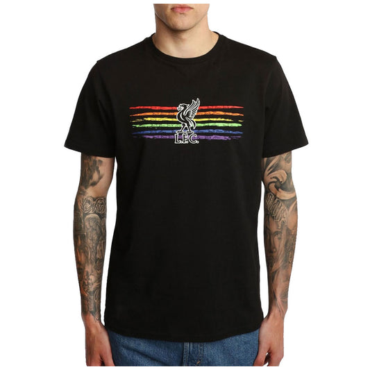 Official Liverpool FC Liverbird Pride T Shirt Mens Black Small